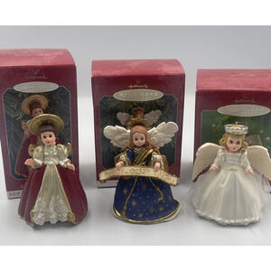 Three (3) Madame Alexander Hallmark Keepsake Angel Ornaments Holiday Decor‎ VTG